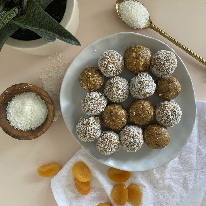 Plate of 15 Bliss Balls with and without coconut